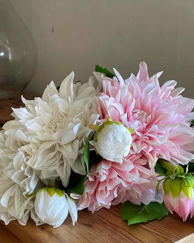 Dahlia - Light Pink - Real Touch - 70 cm - 8