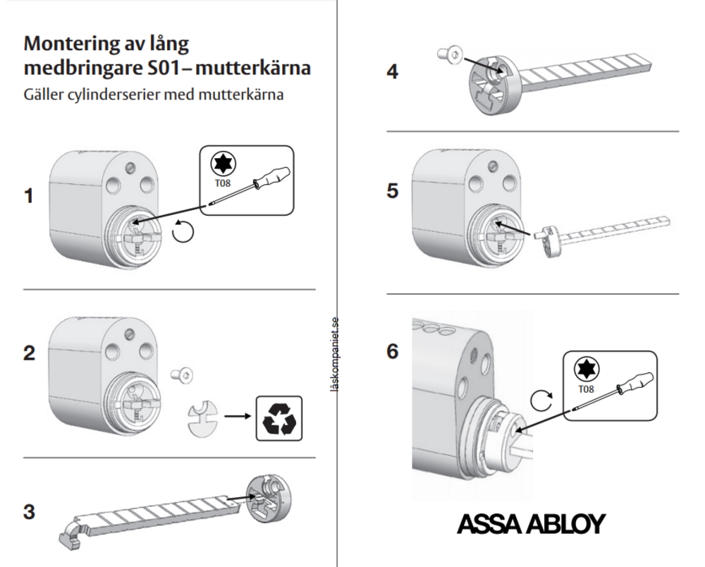 Cylindermedbringare för D12 lång - 2