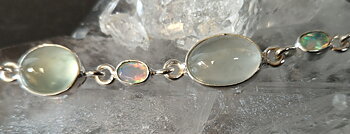 Silverarmband med Opal och Prehnit