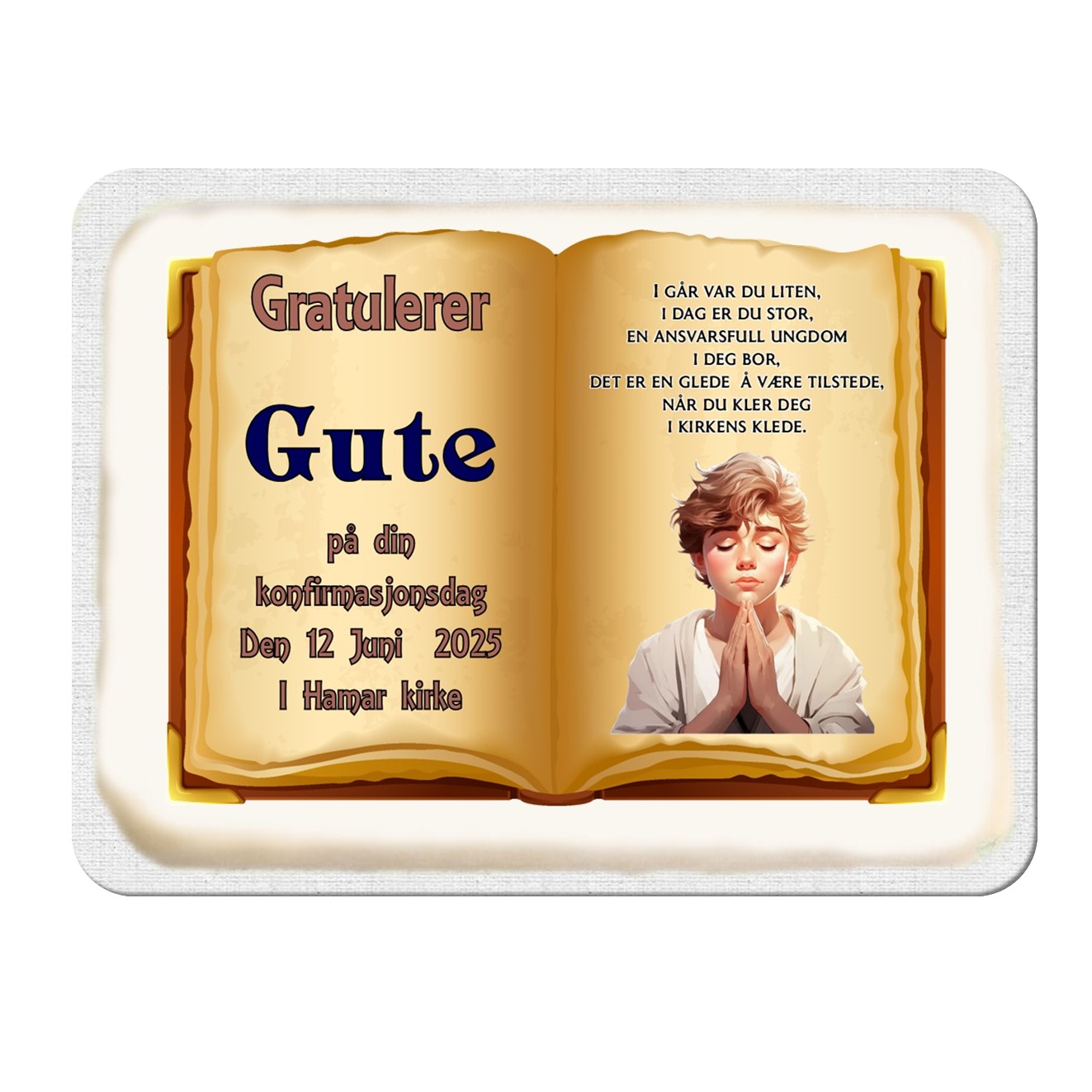 Kakebilde Konfirmasjon gutt 17