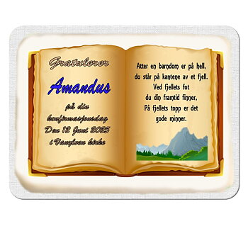 Kakebilde Konfirmasjon gutt 11 bok 