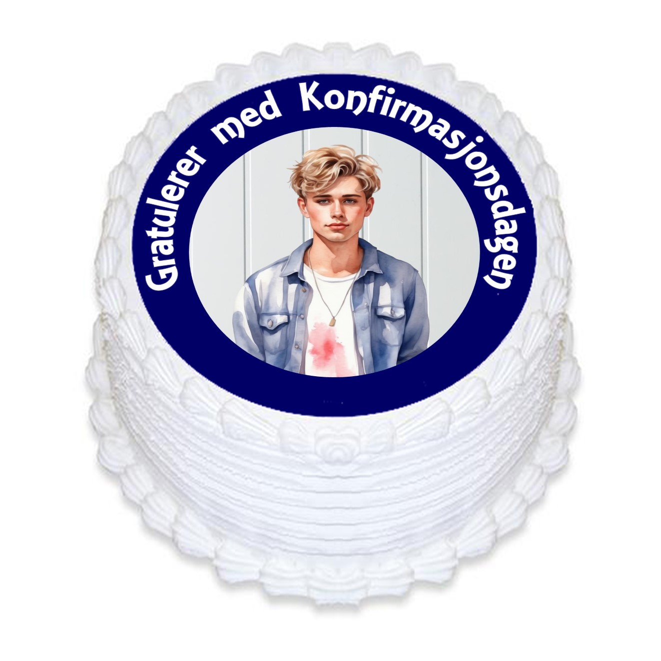 Kakebilde Konfirmasjon gutt 8 R
