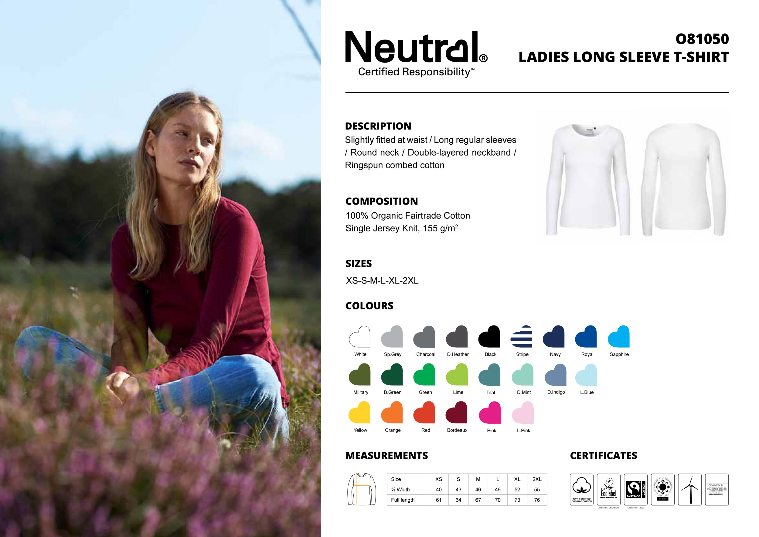 Långärmad T-shirt, Dam, ÖSS, Navy, Neutral, Fairtrade & EKO - 4