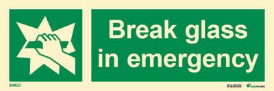 IMO sign "Break glass in emergency" - IMPA 33.4187