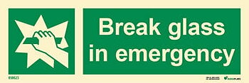 IMO sign "Break glass in emergency" - IMPA 33.4187