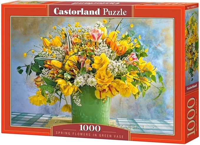Spring Flowers in Green vase 1000 Bitar Castorland - 2