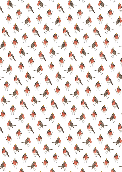 Robins On White Rw, Roll Wrap