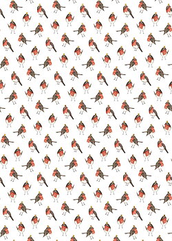 Robins On White Rw, Roll Wrap