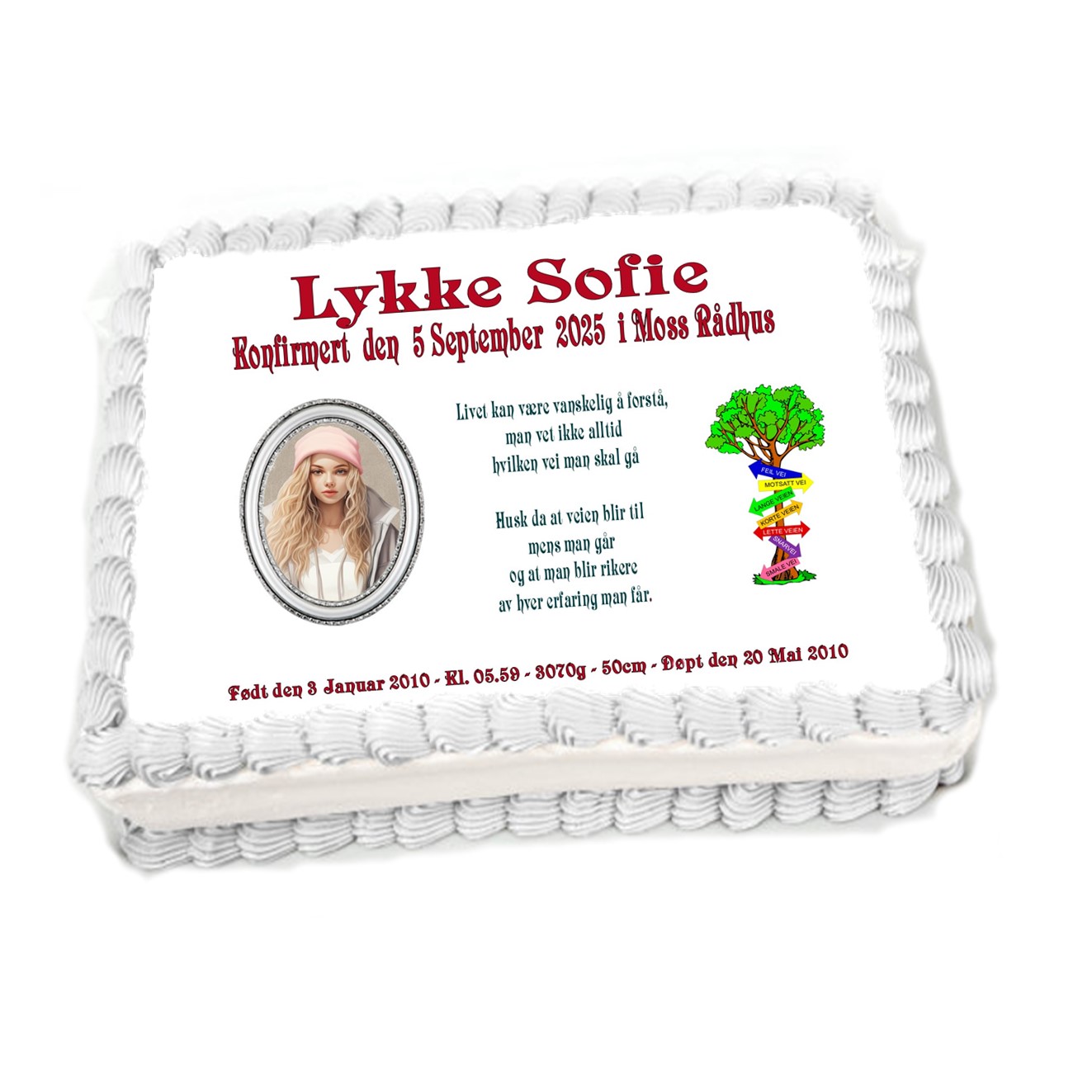 Kakebilde Konfirmasjon pike 16 - 2