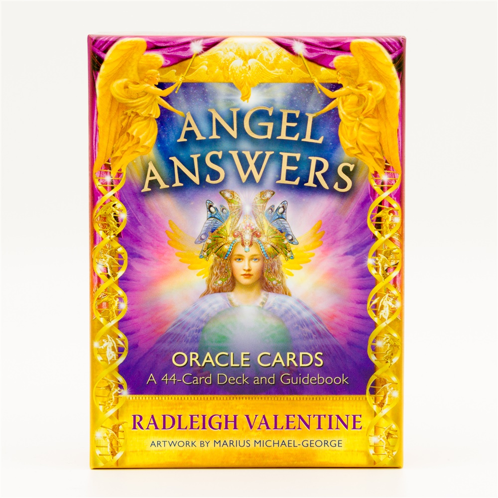 Angel Answers Oracle Cards A 44-Card Deck and Guidebook - Valentine Radleigh