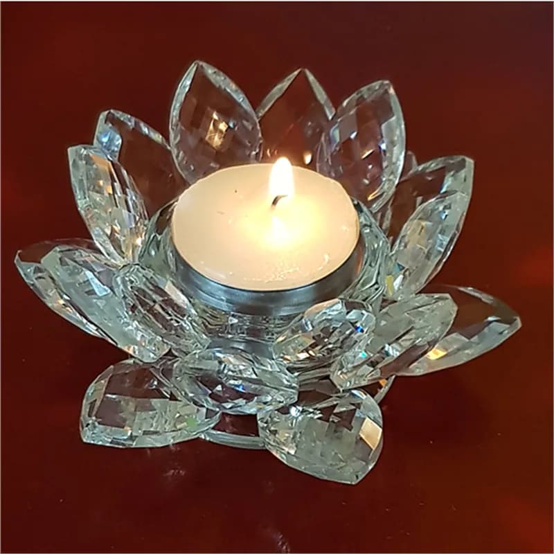 Lotus Candle Holder Crystal M - 2