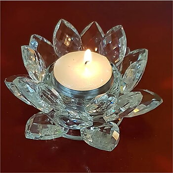 Lotus Candle Holder Crystal M