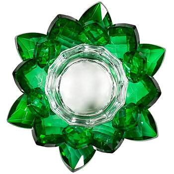Lotus Candle Holder Crystal Green