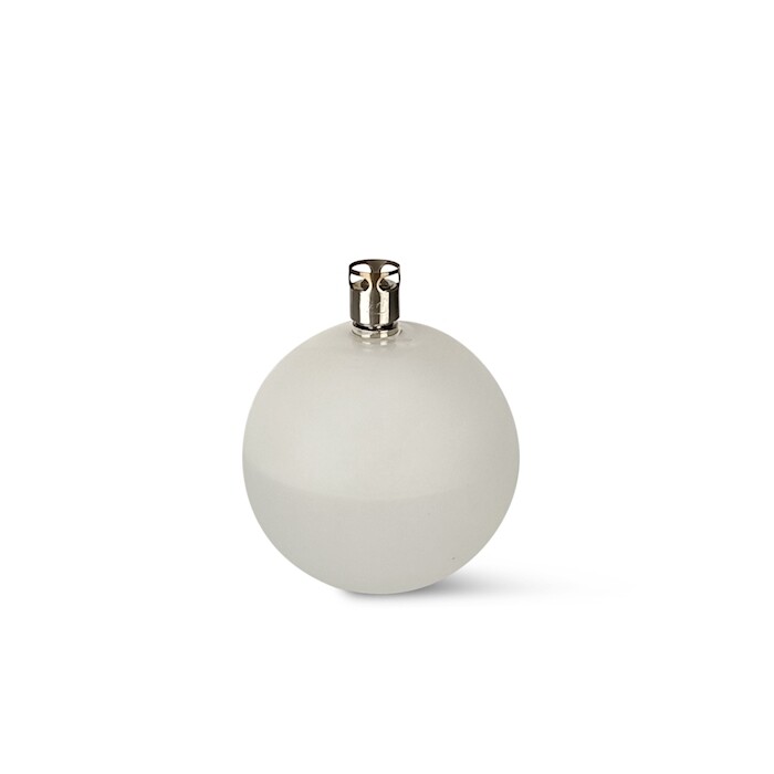 Oil lamp glass - round - White/Frosted - Silver - 9 cm - 2