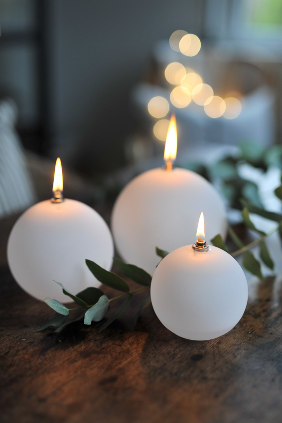 Oil lamp glass - round - White/Frosted - Silver - 9 cm - 11