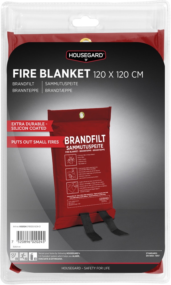 Brandfilt 120x120cm röd  - 3