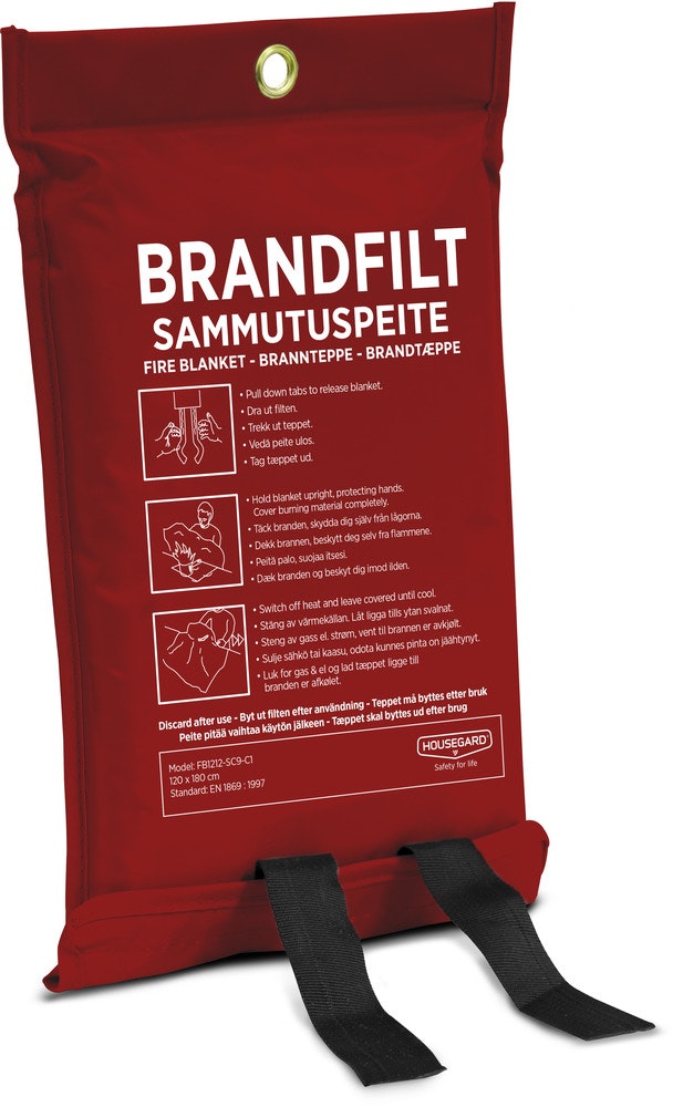 Brandfilt 120x120cm röd 