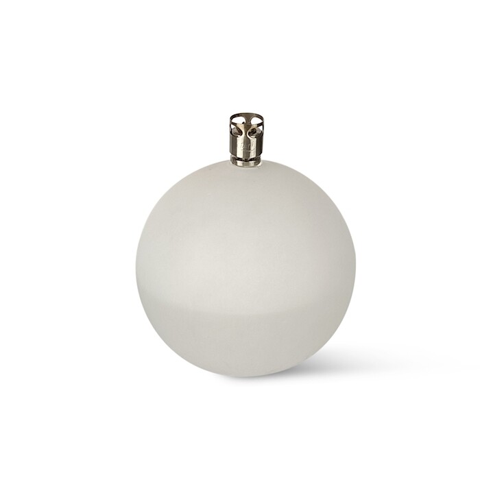 Oil lamp glass - round - White/Frosted - Silver - 11 cm - 3