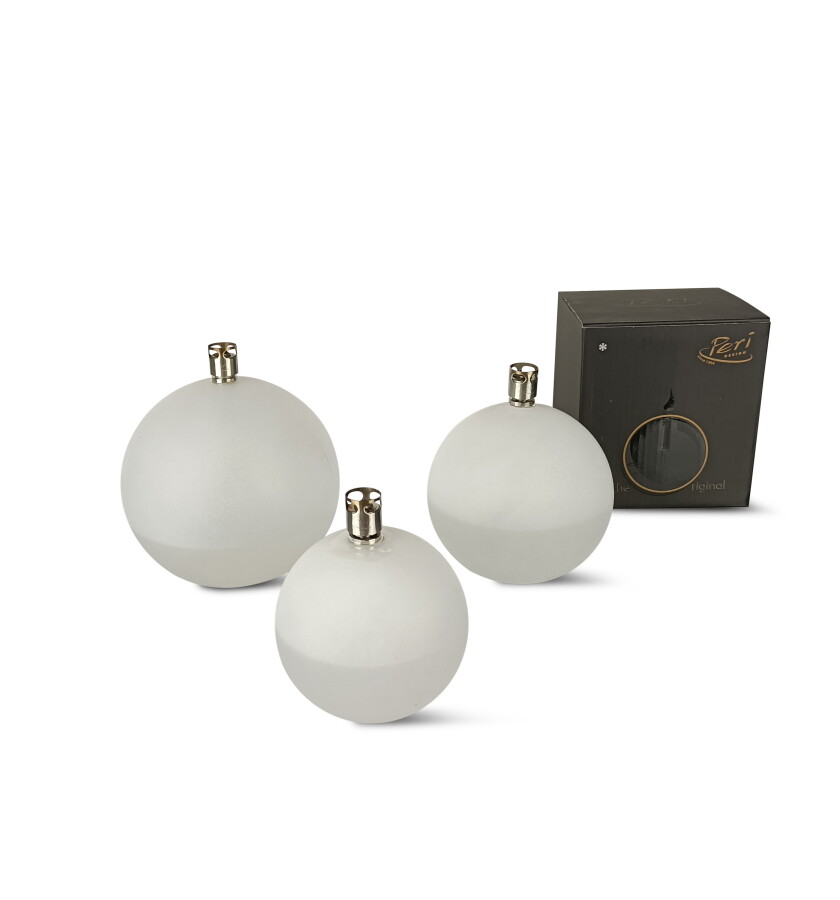 Oil lamp glass - round - White/Frosted - Silver - 11 cm - 4