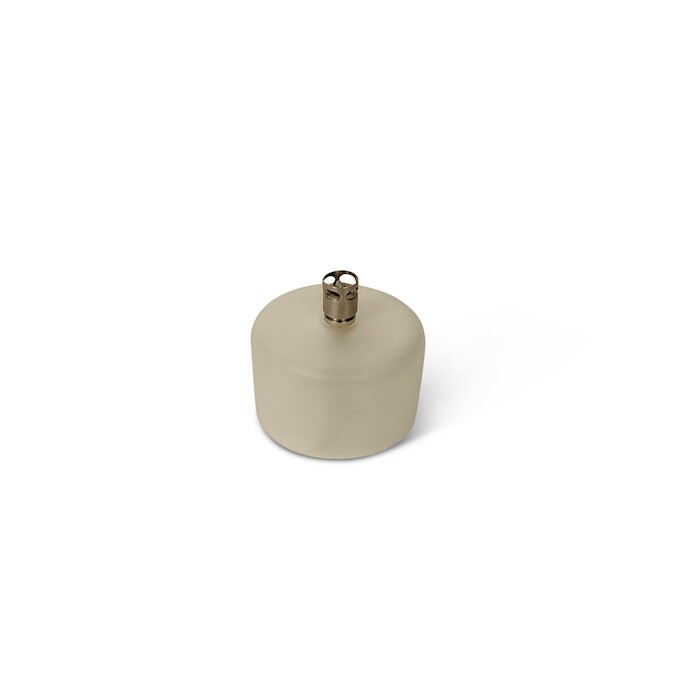 Oil lamp glass - White/Frosted straight - Silver - 5.5 cm