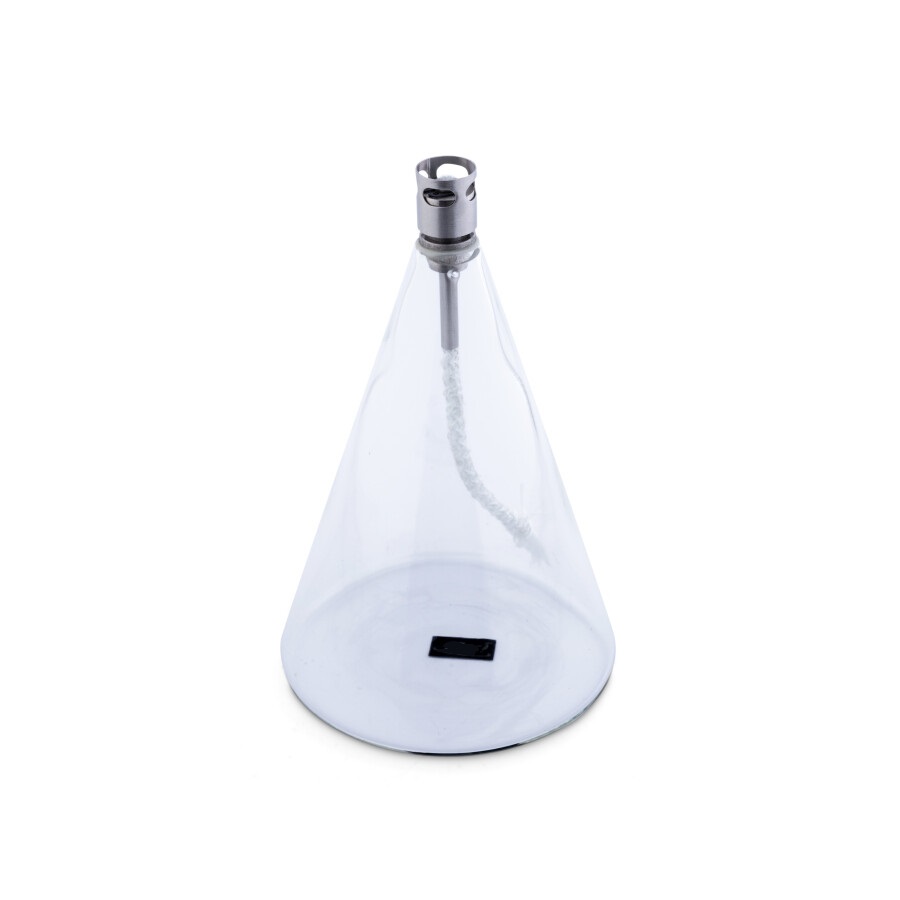 Oil lamp glass - Icon - Silver - 15 cm
