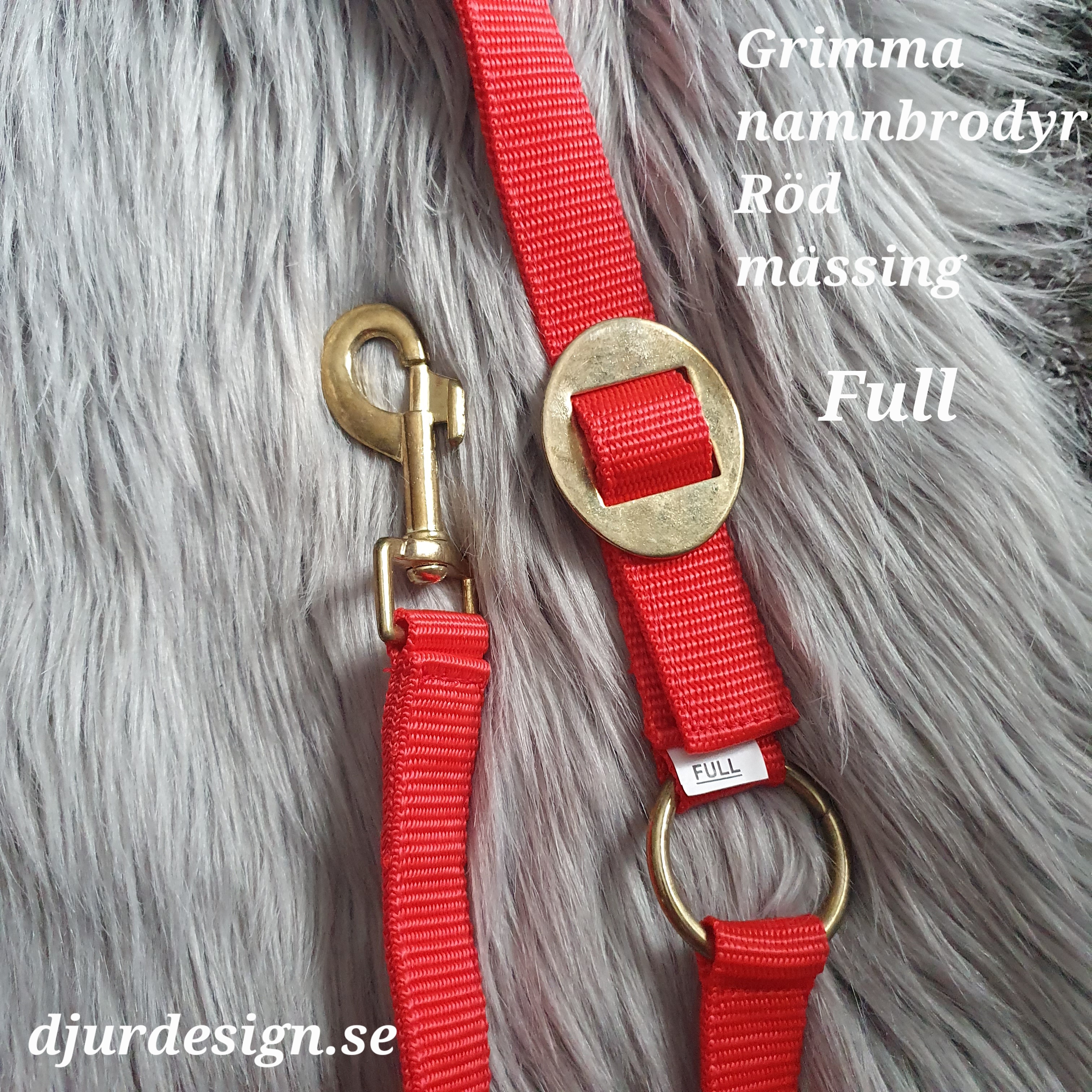 FULL Röd mässing grimma med namn brody A-B 50 cm C-D 34 cm - 8