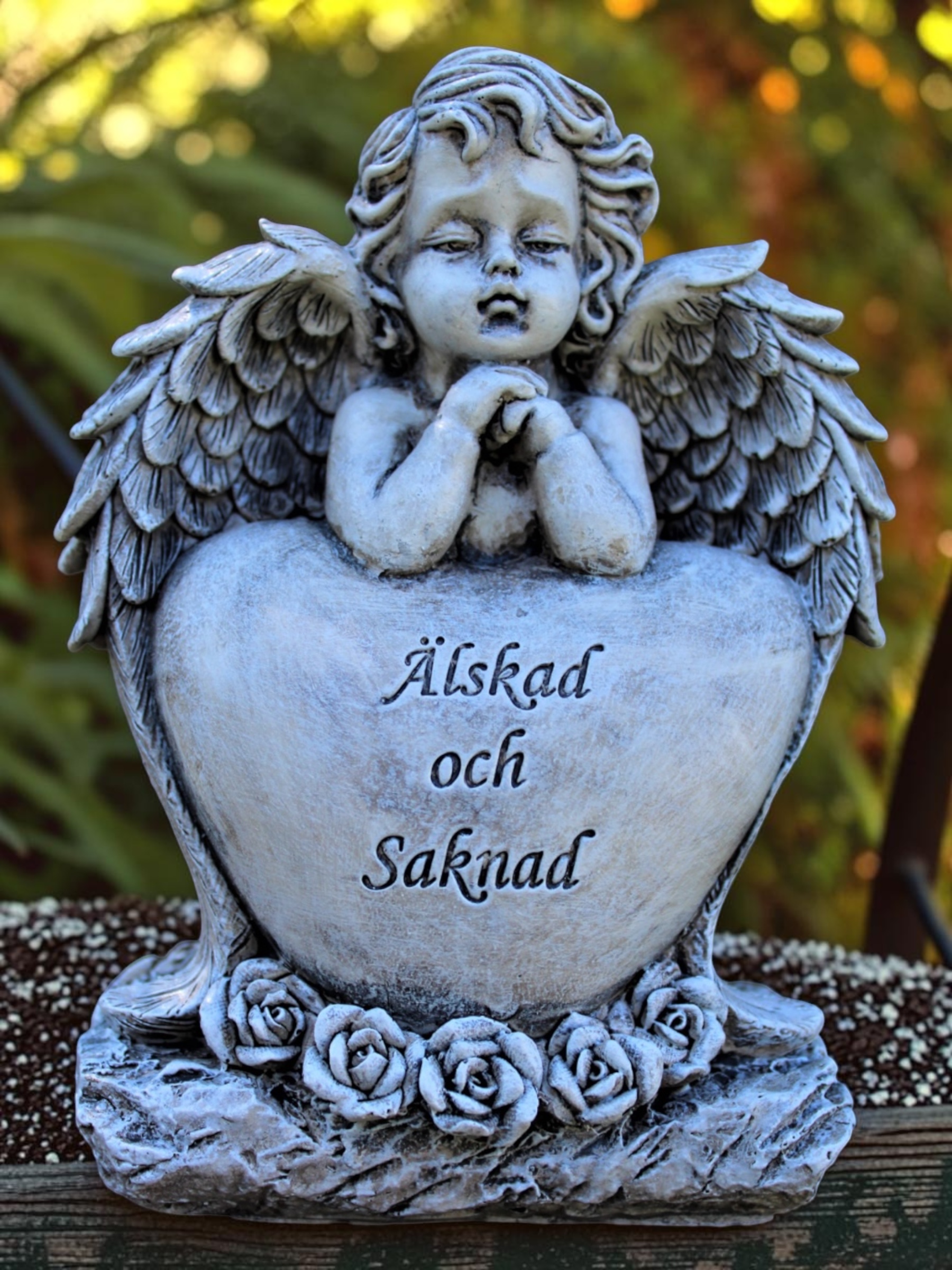 Gravhjärta med ängel/6 ST PER  FÖRP