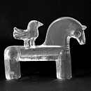  Bertil Vallien (Boda Noah 1974) Rough-Hewn Horse with Bird 20/14 cm  [Sample Images]