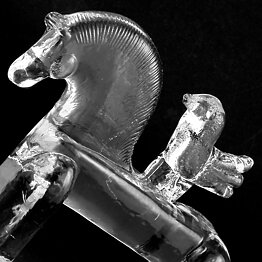 Bertil Vallien (Boda Noah 1974) Rough-Hewn Horse with Bird 20/14 cm  [Sample Images]