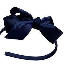 MARINBLÅ ROSETT DIADEM 9,5 cm