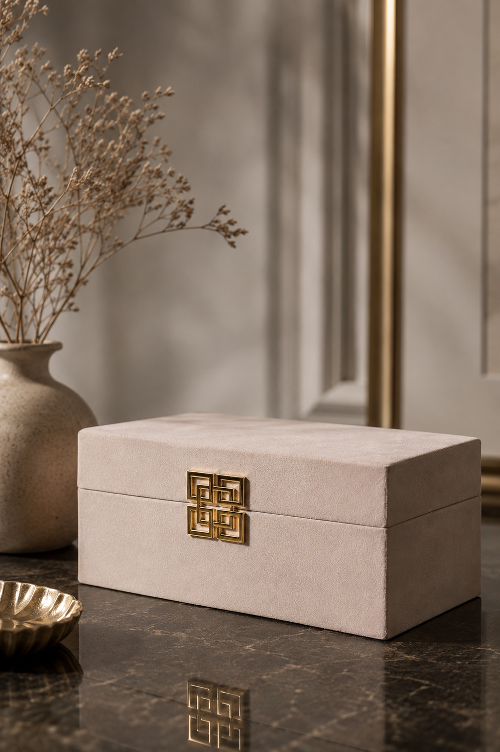 Förvaringsbox Sammet Rosa 27x14 cm