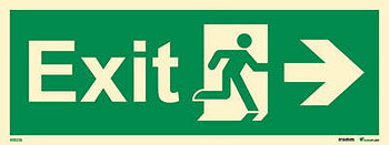 Riktningsanvisningsskylt "Exit höger (med pil)" - IMPA 33.4405