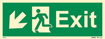 Direction sign "Exit left, down (with arrow)" - IMPA 33.4406