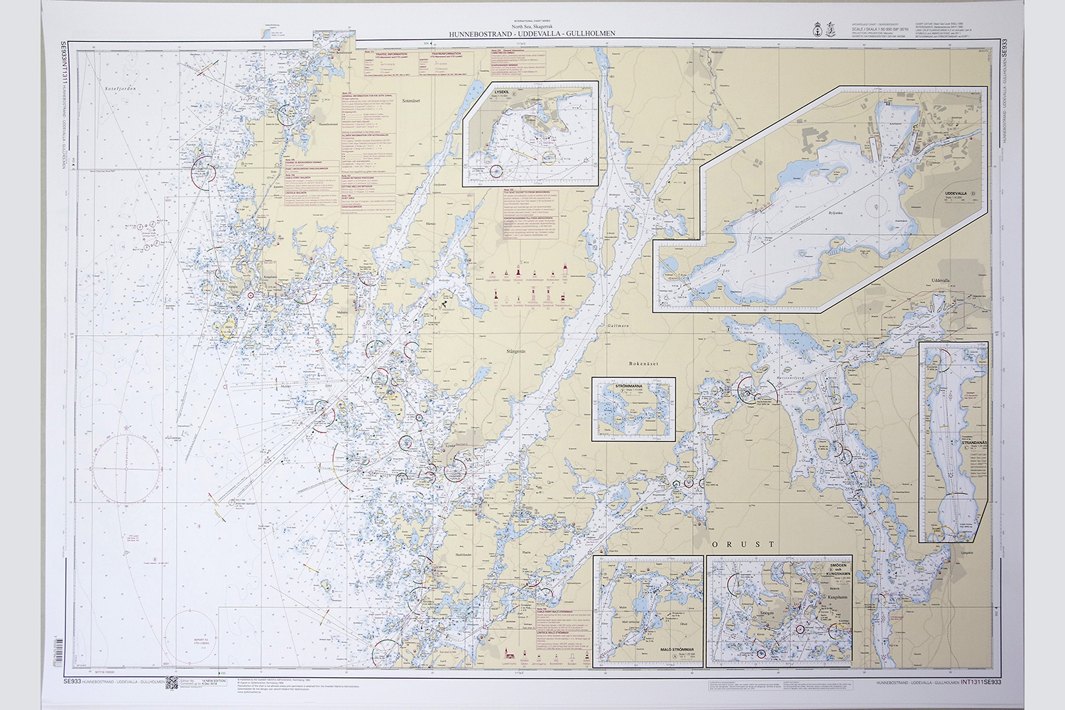 Hunnebostrand-Uddevalla-Gullholmen Sjökort 77x112 cm