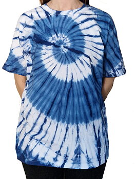Batik/Tie dye T-shirt - Blå/Vit mix
