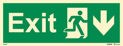 Riktningsanvisningsskylt "Exit ner (med pil)" - IMPA 33.4409