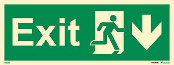 Riktningsanvisningsskylt "Exit ner (med pil)" - IMPA 33.4409