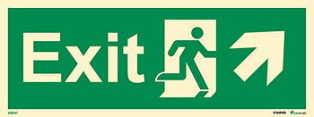 Riktningsanvisningsskylt "Exit höger, upp (med pil)" - IMPA 33.4403