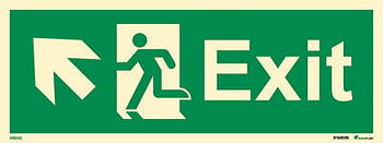 Riktningsanvisningsskylt "Exit vänster, upp (med pil)" - IMPA 33.4402