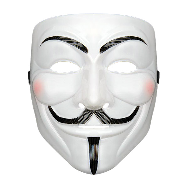 V för Vendetta mask guy fawkes vit