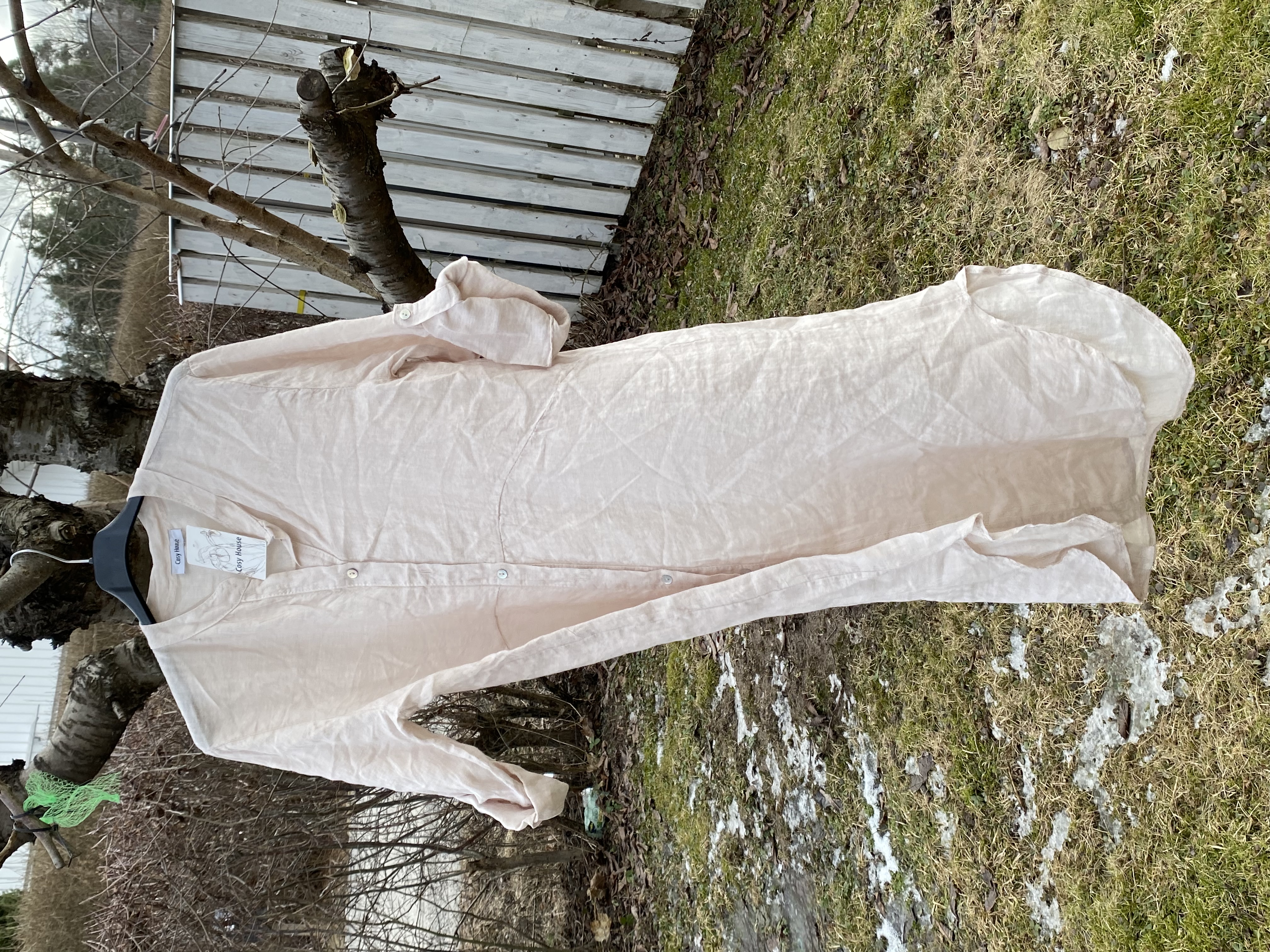 Linne Kimono murar/Klänning Beige Mix by Heart Cosy House 