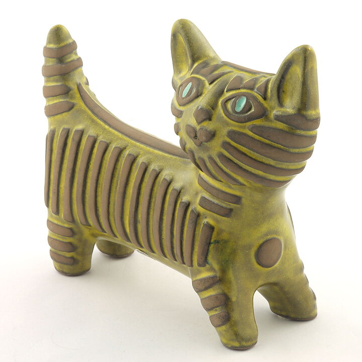 ドロシー・クラフ  黄色い猫のオブジェ  (20/16cm)   1969年