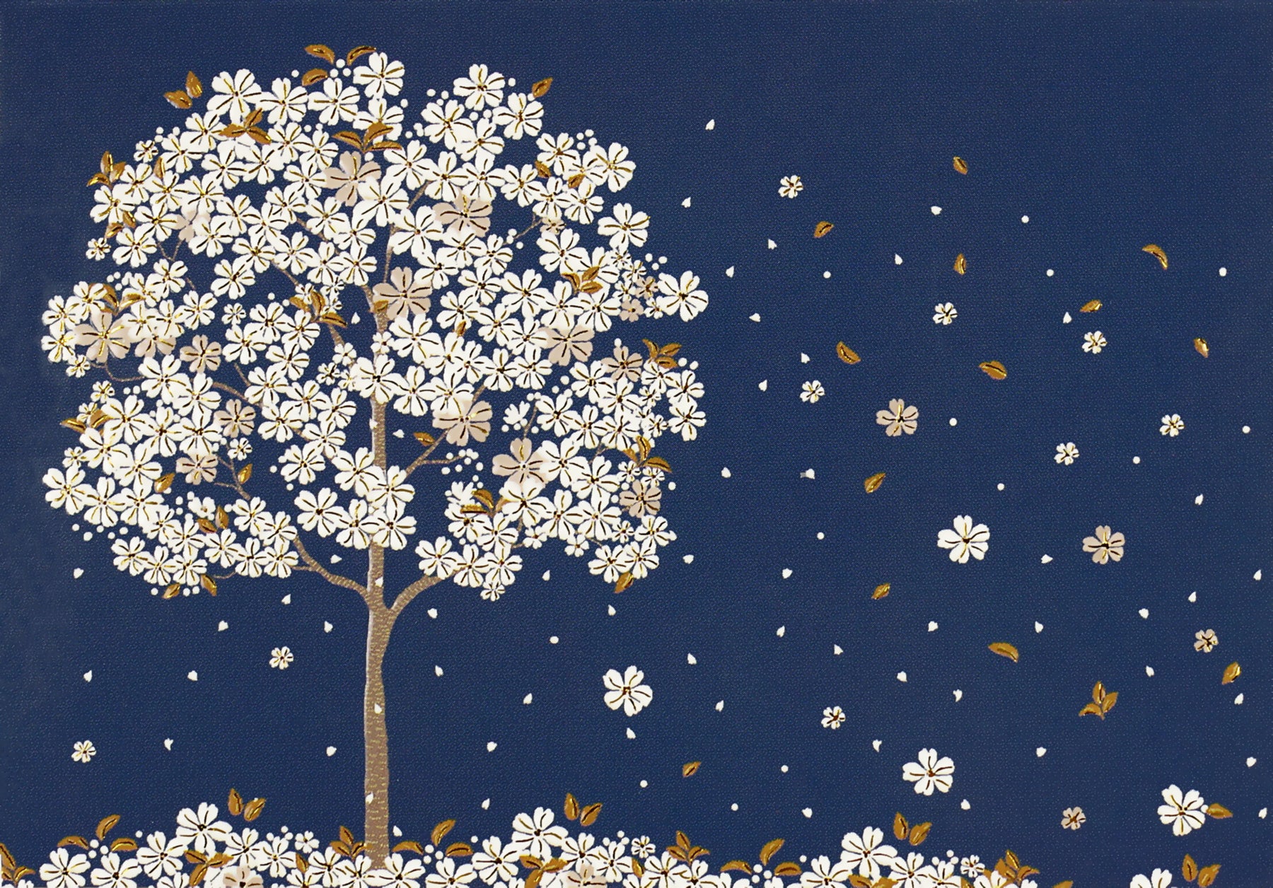 Note Card Falling Blossoms