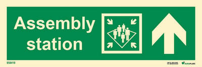 Riktningsanvisningsskylt "Assembly station upp (med pil)" - IMPA 33.4321