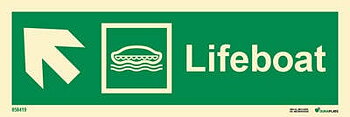 Direction sign "Lifeboat left, up (with arrow)" - IMPA 33.4302