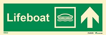 Direction sign "Lifeboat up (with arrow)" - IMPA 33.4301