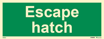 Riktningsanvisningsskylt "Escape hatch" - IMPA 33.4342