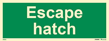 Riktningsanvisningsskylt "Escape hatch" - IMPA 33.4342