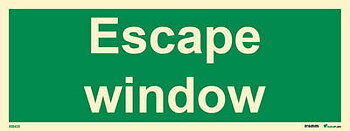 Riktningsanvisningsskylt "Escape window" - IMPA 33.4344