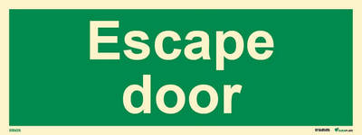 Riktningsanvisningsskylt "Escape door" - IMPA 33.4343